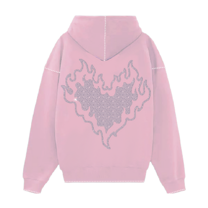 PLRG Rhinestone Hoodie Pink